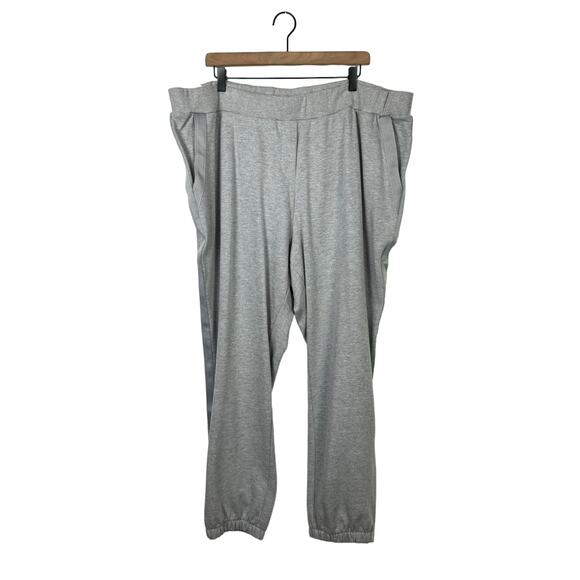Dubgee by Whoopi | NWT Gray Satin Trim Jogger Sweatpants Active Loungewear Pants - Picture 1 of 12